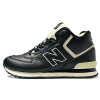 New Balance 574 Mid Leather Black White зимние