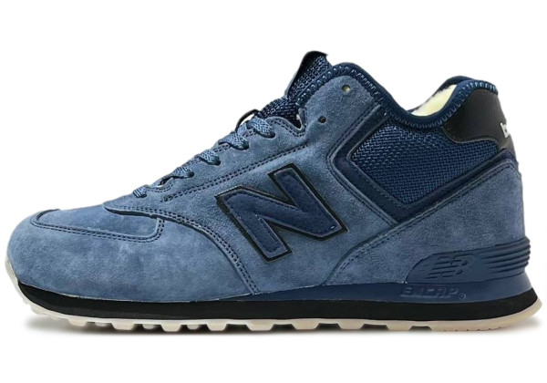 New Balance 574 Mid Blue с мехом