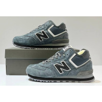 New Balance 574 Mid Grey Black с мехом