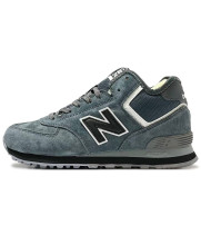 New Balance 574 Mid Grey Black с мехом