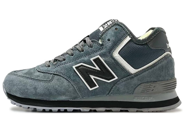 New Balance 574 Mid Grey Black с мехом