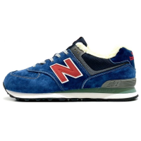New Balance 574 Blue Navy Red зимние