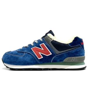 New Balance 574 Blue Navy Red зимние
