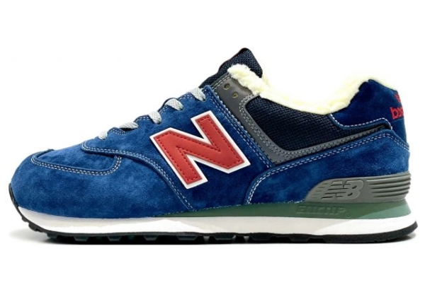 New Balance 574 Blue Navy Red зимние