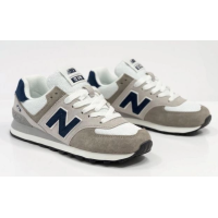 New Balance 574 Grey White Blue Navy