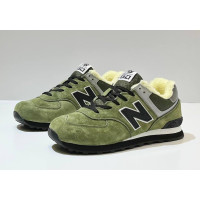 New Balance 574 Green Black с мехом