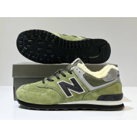 New Balance 574 Green Black с мехом