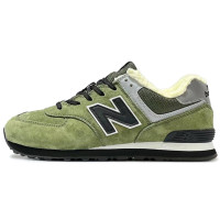 New Balance 574 Green Black с мехом