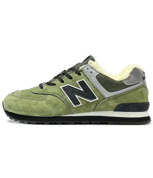 New Balance 574 Green Black с мехом