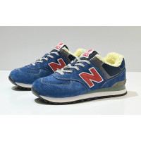 New Balance 574 Blue Navy Red зимние