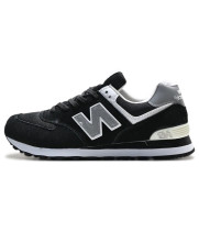 New Balance 574 Suede Black White