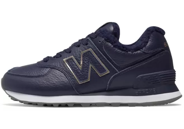 New Balance 574 Dark Navy Leather Winter