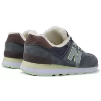 New Balance 574 Dark Grey Light Green Brown Winter