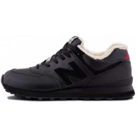 New Balance 574 Black Suede Leather Winter