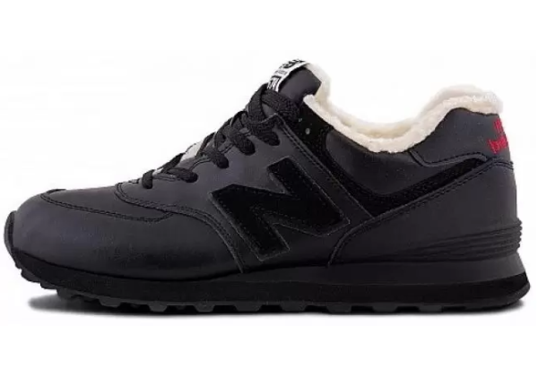 New Balance 574 Black Suede Leather Winter