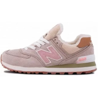 New Balance 574 с мехом Light Beige Pink