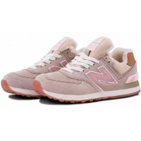 New Balance 574 с мехом Light Beige Pink