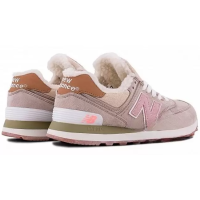 New Balance 574 с мехом Light Beige Pink