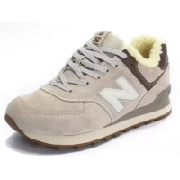 New Balance 574 замшевые бежевые с серы