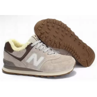 New Balance 574 замшевые бежевые с серы