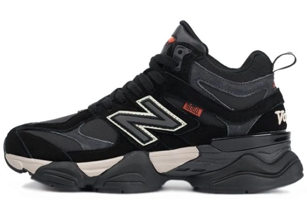 New Balance 9060 High Black Grey Red зимние