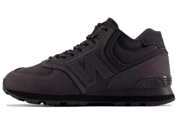 New Balance 574 Mid Triple Black с мехом