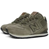 New Balance 574 Mid Gray Green с мехом