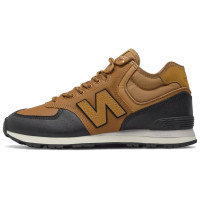 New Balance 574 Mid Brown Black Leather с мехом