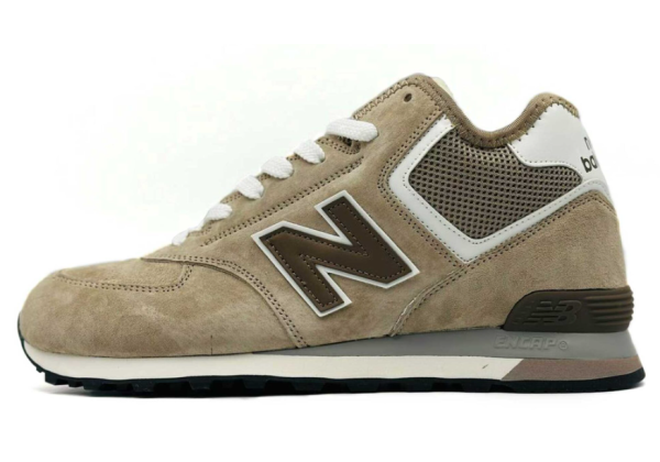 New Balance 574 Mid Beige Brown Grey с мехом