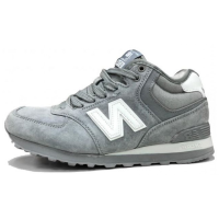 New Balance 574 Mid Light Grey White с мехом