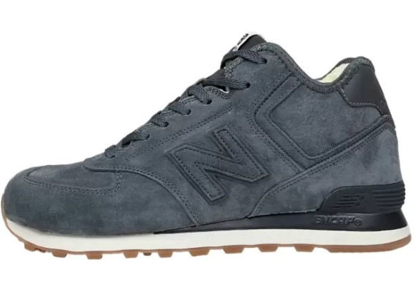 New Balance 574 Mid Deep Blue Suede с мехом