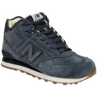 New Balance 574 Mid Deep Blue Suede с мехом