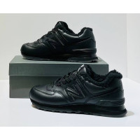 New Balance 574 Leather Black зимние