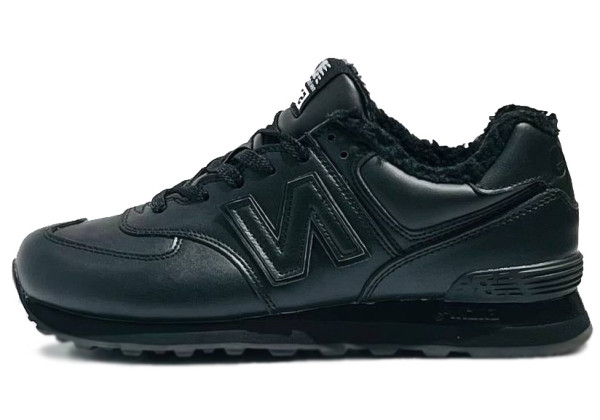 New Balance 574 Leather Black зимние