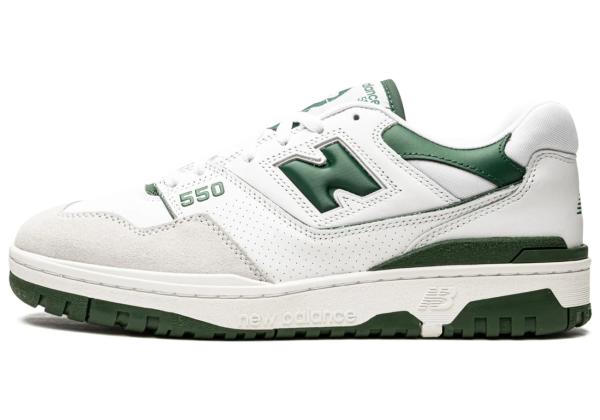 New Balance 550 White Team Forest Green