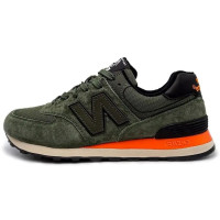 Кроссовки New Balance 574 Dark Green Orange