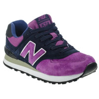 Кроссовки 574 New Balance женские без сетки Navy (Purple)