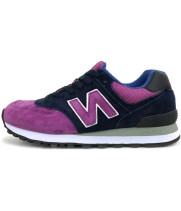 Кроссовки 574 New Balance женские без сетки Navy (Purple)