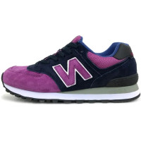 Кроссовки 574 New Balance женские без сетки Navy (Purple)