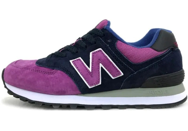 Кроссовки 574 New Balance женские без сетки Navy (Purple)