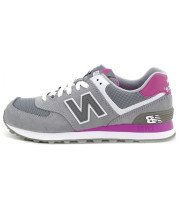 New Balance женские кроссовки 574 серые с розовым