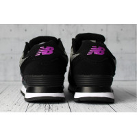 Кроссовки New Balance женские 574 без сетки Black (Pink)