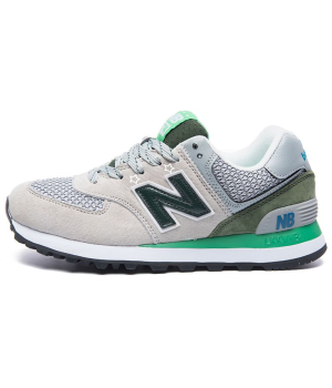 Кроссовки New Balance 574 серые с зеленым 