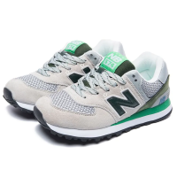 Кроссовки New Balance 574 серые с зеленым 