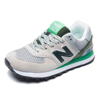 Кроссовки New Balance 574 серые с зеленым 