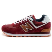 Кроссовки New Balance 574 бордовый с коричневым 