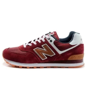 Кроссовки New Balance 574 бордовый с коричневым 