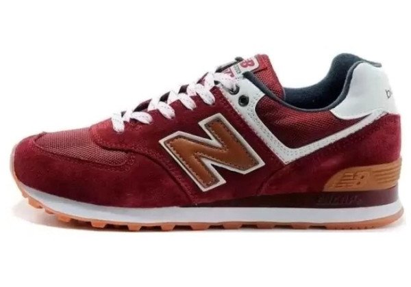 Кроссовки New Balance 574 бордовый с коричневым 