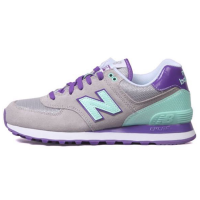 New Balance женские кроссовки 574 серые с фиолетовым 