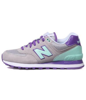 New Balance женские кроссовки 574 серые с фиолетовым 